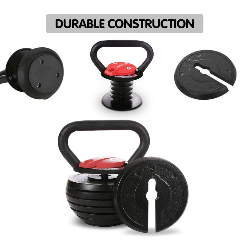 PTS 2x Adjustable Kettlebells Weights Dumbbell 18kg - ONLINE ONLY - Free Shipping!