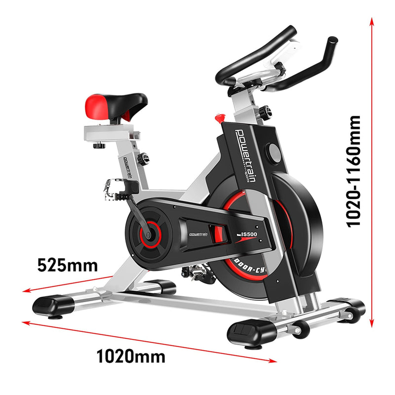 PTS IS-500 Heavy-Duty Exercise Spin Bike Electroplated - Silver - ONLINE ONLY - Free Shipping!