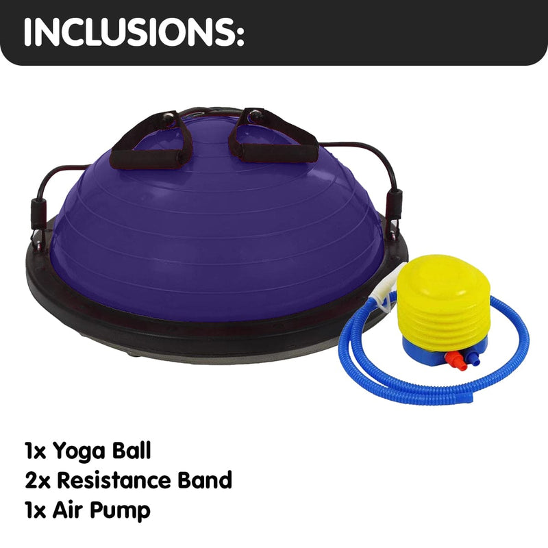 Powertrain Fitness Yoga Ball Home Gym Workout Balance Trainer Purple - ONLINE ONLY