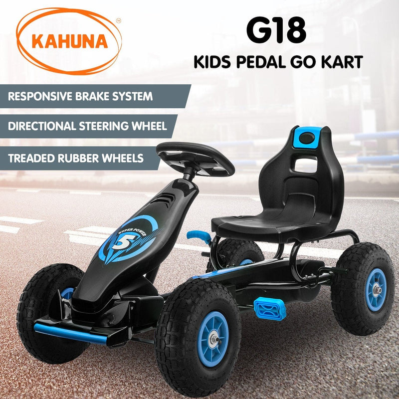 Kahuna G18 Kids Ride On Pedal Go Kart - Blue - Online Only - Free Shipping!