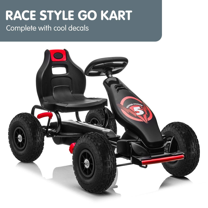 Kahuna G18 Kids Ride On Pedal Powered Go Kart Racing Style - Red - ONLINE ONLY - Free Shipping