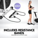 PTS 3-in-1 Elliptical Cross Trainer Exercise Bike with Resistance Bands - ONLINE ONLY - Free Shipping!