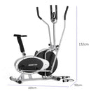 PTS 3-in-1 Elliptical Cross Trainer Exercise Bike with Resistance Bands - ONLINE ONLY - Free Shipping!