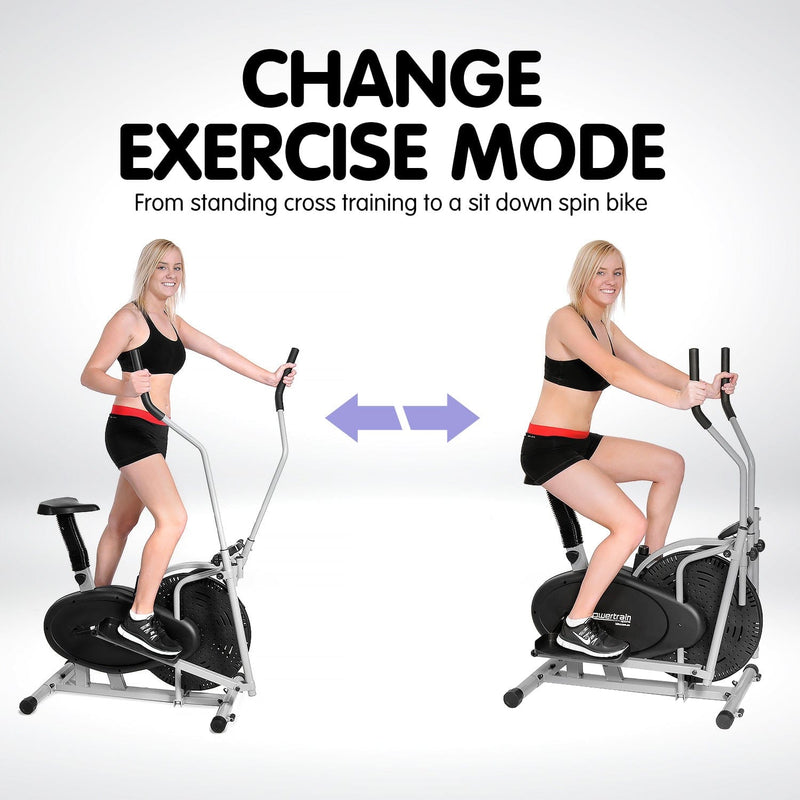 PTS 5-in-1 Elliptical Cross Trainer Bike with Dumbbell Sets - ONLINE ONLY - Free Shipping!