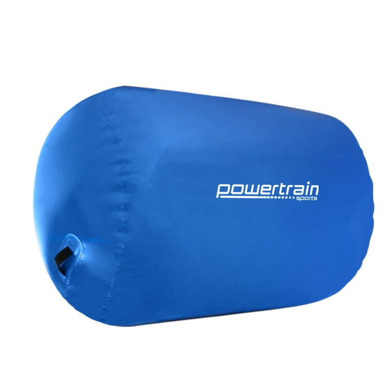 Powertrain Sports Inflatable Gymnastics Air Barrel Exercise Roller 120 x 75cm - Blue - ONLINE ONLY