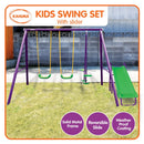 Kahuna Kids 4-Seater Swing Set with Slide Purple Green - ONLINE ONLY - Free Shipping!