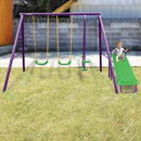 Kahuna Kids 4-Seater Swing Set with Slide Purple Green - ONLINE ONLY - Free Shipping!