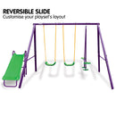 Kahuna Kids 4-Seater Swing Set with Slide Purple Green - ONLINE ONLY - Free Shipping!