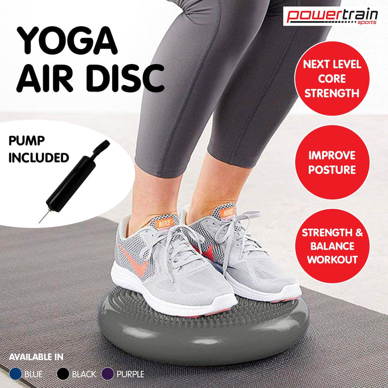 Powertrain Yoga Stability Disc Home Gym Pilates Balance Trainer - Grey - ONLINE ONLY