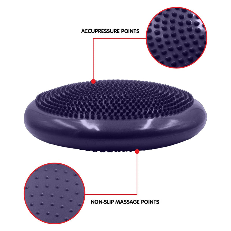 Powertrain Yoga Stability Disc w/ Pump Home Gym Pilate Balance Trainer - Purple - ONLINE ONLY