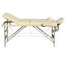 YES4HOMES 3 Fold Portable Aluminium Massage Table Massage Bed Beauty Therapy Beige - Online Only