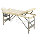 YES4HOMES 3 Fold Portable Aluminium Massage Table Massage Bed Beauty Therapy Beige - Online Only