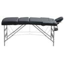 YES4HOMES 3 Fold Portable Aluminium Massage Table Massage Bed Beauty Therapy Black - Online Only