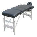 YES4HOMES 3 Fold Portable Aluminium Massage Table Massage Bed Beauty Therapy Black - Online Only