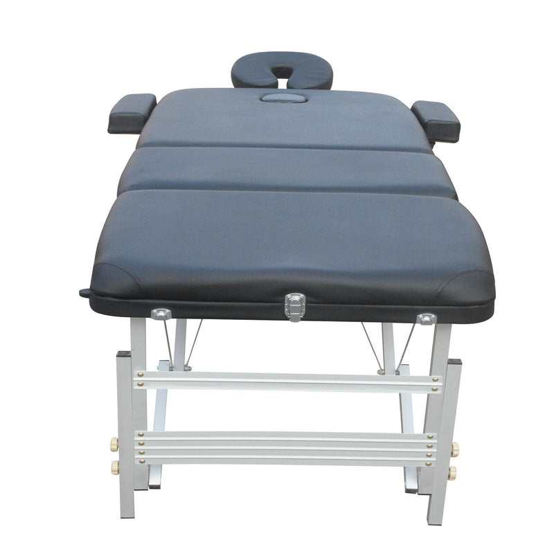 YES4HOMES 3 Fold Portable Aluminium Massage Table Massage Bed Beauty Therapy Black - Online Only