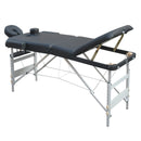 YES4HOMES 3 Fold Portable Aluminium Massage Table Massage Bed Beauty Therapy Black - Online Only