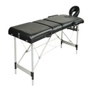 YES4HOMES Black 3 Fold Portable Aluminium Massage Table Massage Bed Beauty Therapy - Online Only