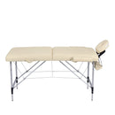 YES4HOMES 2 Fold Portable Aluminium Massage Table Massage Bed Beauty Therapy Beige - Online Only