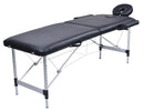YES4HOMES 2 Fold Portable Aluminium Massage Table Massage Bed Beauty Therapy Black - Online Only