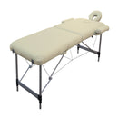 YES4HOMES 2 Fold Portable Aluminium Massage Table Massage Bed Beauty Therapy Beige - Online Only