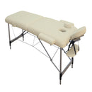 YES4HOMES 2 Fold Portable Aluminium Massage Table Massage Bed Beauty Therapy Beige - Online Only