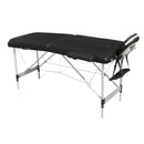 YES4HOMES 2 Fold Portable Aluminium Massage Table Massage Bed Beauty Therapy Black - Online Only