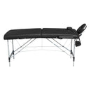 YES4HOMES 2 Fold Portable Aluminium Massage Table Massage Bed Beauty Therapy Black - Online Only