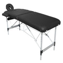 YES4HOMES 2 Fold Portable Aluminium Massage Table Massage Bed Beauty Therapy Black - Online Only