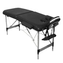 YES4HOMES 2 Fold Portable Aluminium Massage Table Massage Bed Beauty Therapy Black - Online Only