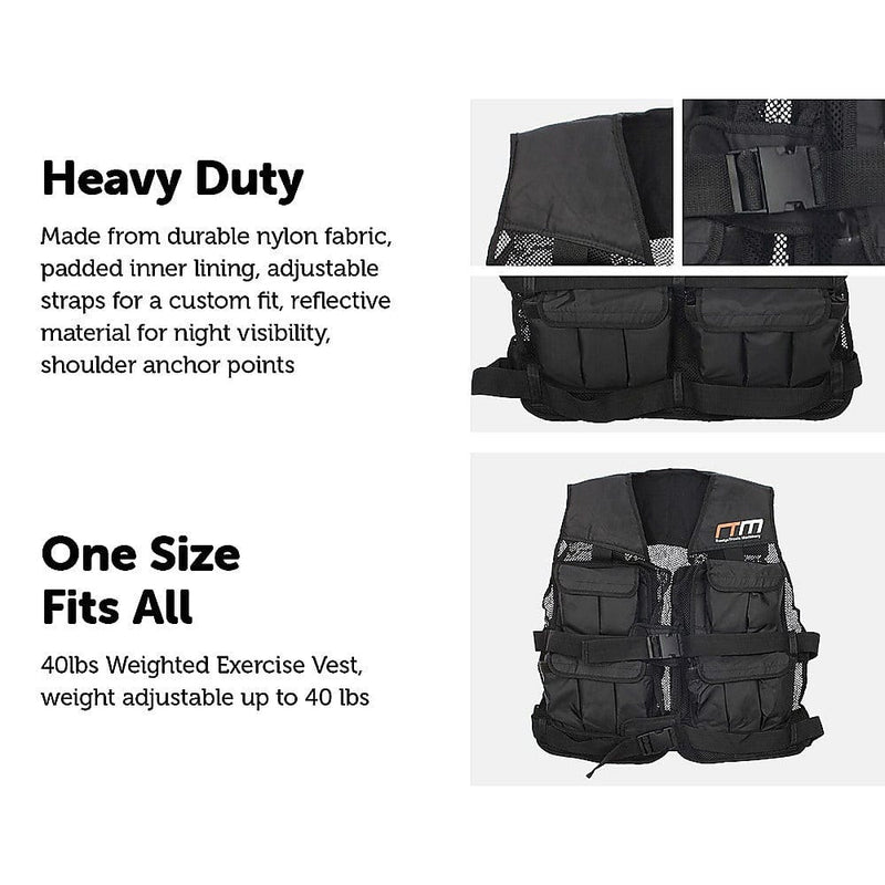 40LBS Weighted Weight Gym Exercise Training Sport Vest [ONLINE ONLY]