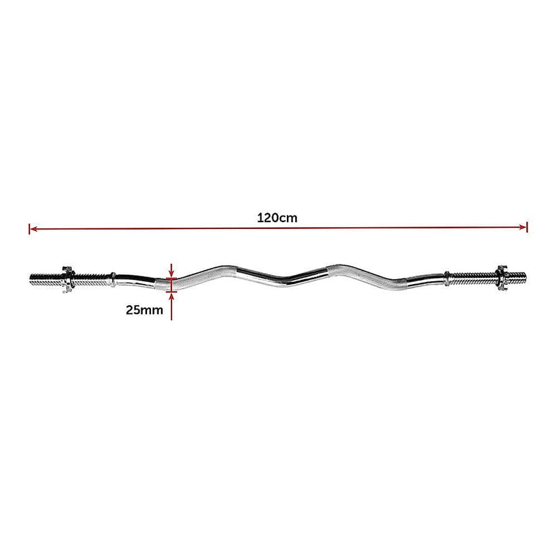 Curl Bar Barbell Heavy Duty EZ with Spinlock Collars [ONLINE ONLY]