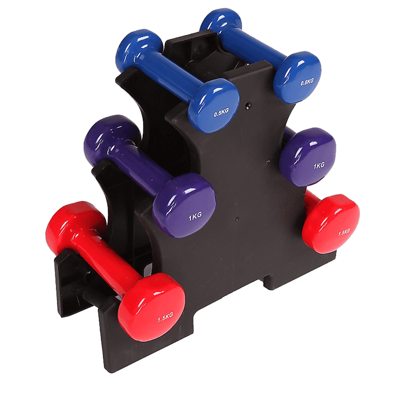 6-Piece Dumbbell Set with Rack [ONLINE ONLY]
