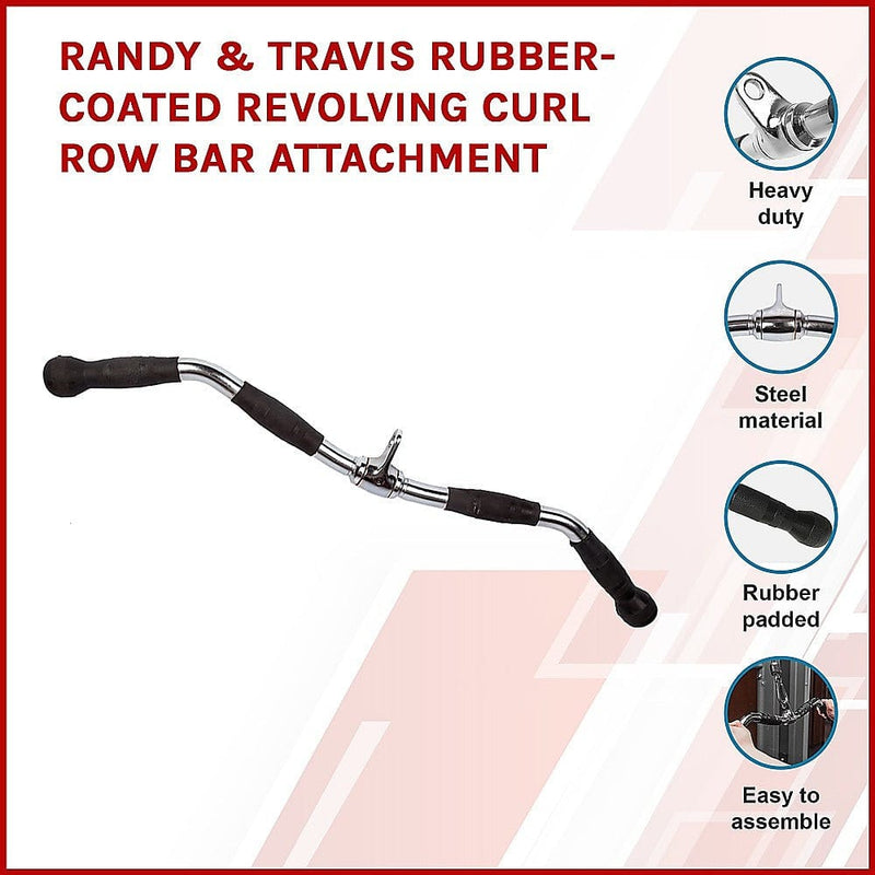 Randy & Travis Rubber-Coated Revolving Curl Row Bar Attachment [ONLINE ONLY]