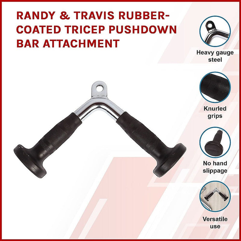 Randy & Travis Rubber-Coated Tricep Pushdown Bar Attachment [ONLINE ONLY]