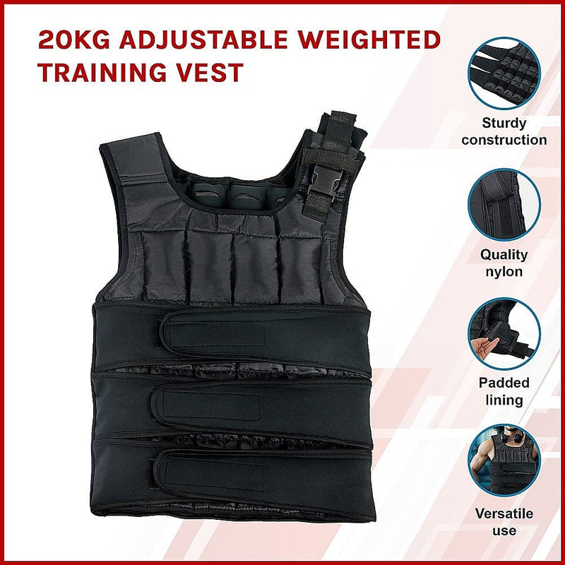 20Kg Adjustable Weighted Training Vest (Online Only)