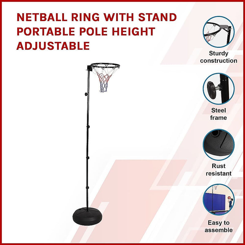 Netball Ring with Stand Portable Pole Height Adjustable - ONLINE ONLY