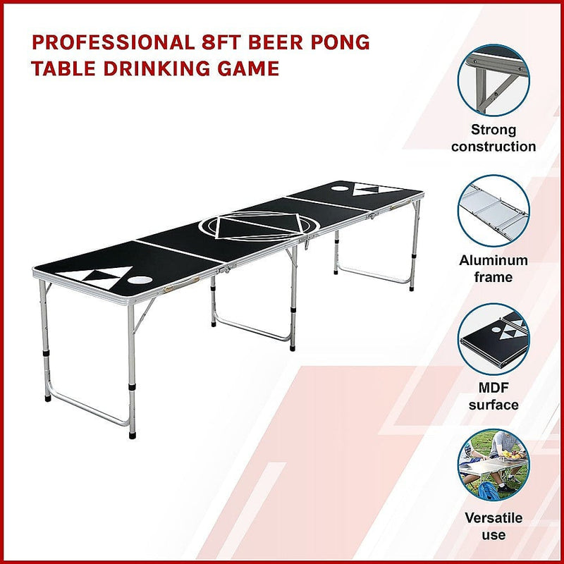 Professional 8ft Beer Pong Table Drinking Game (Online Only)
