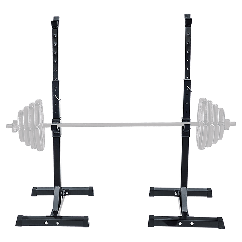 Pair of Adjustable Squat Rack Sturdy Steel Barbell Bench Press Stands GYM HOME Online Only Fitbiz Buy Online or In store