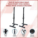 Pair of Adjustable Squat Rack Sturdy Steel Barbell Bench Press Stands GYM/HOME (Online Only)