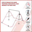 Kids Gymnastics Bars Training Horizontal Bar Monkey Kip Bar Pink [ONLINE ONLY]