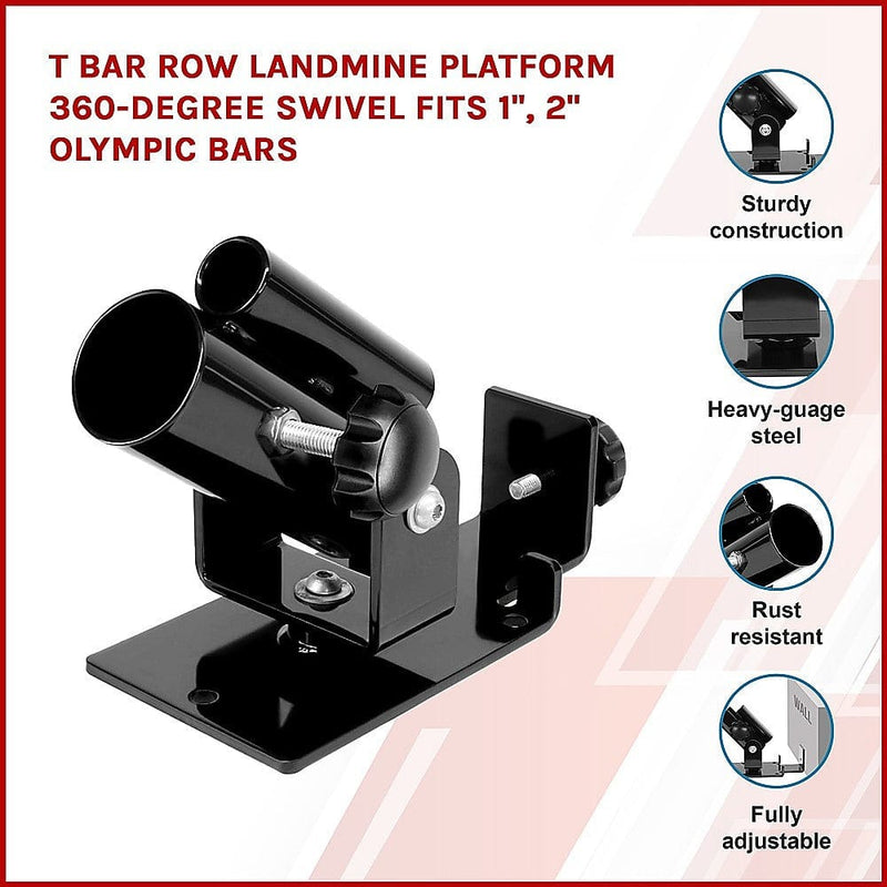 T Bar Row Landmine Platform 360-degree Swivel Fits 1", 2" Olympic Bars (Online Only)