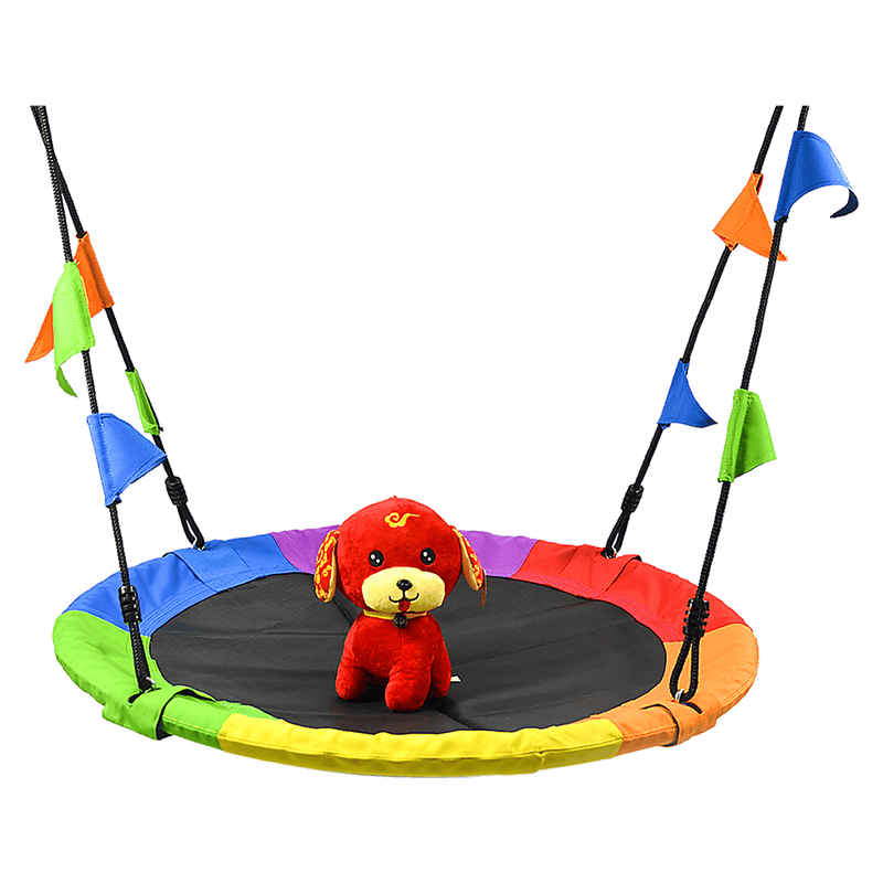1m Tree Swing in Multi-Color Rainbow Kids Indoor/Outdoor Round Mat Saucer Swing  - ONLINE ONLY