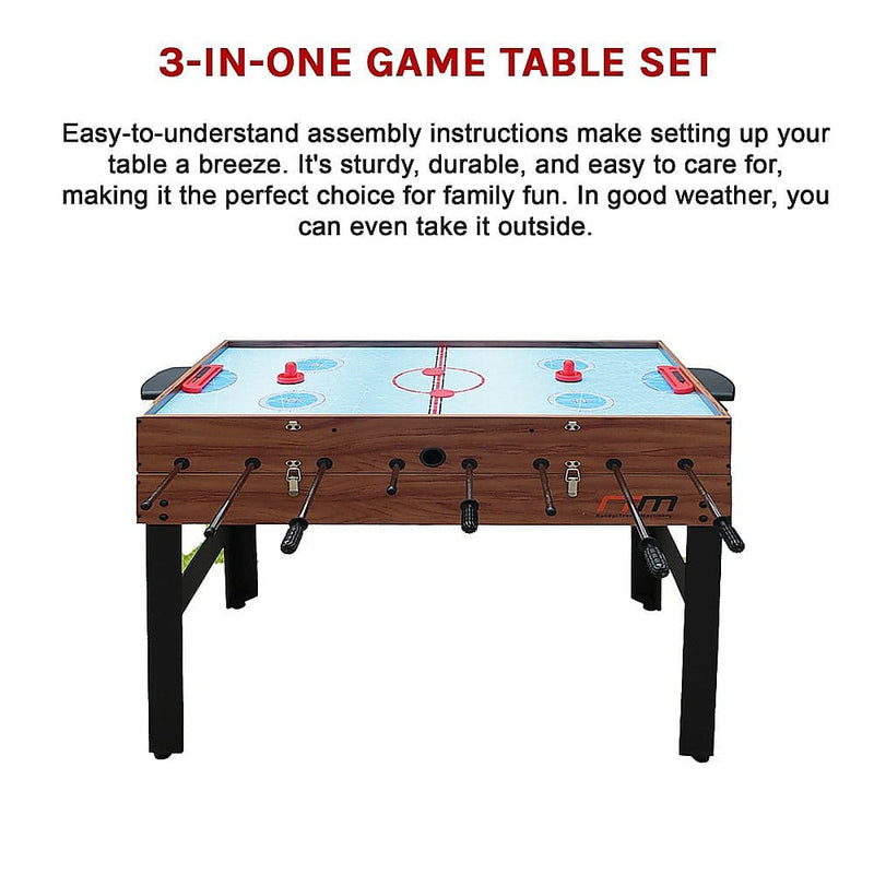 4FT 3-in-1 Games Foosball Soccer Hockey Pool Table - ONLINE ONLY
