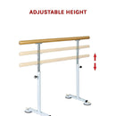 Wooden Portable Ballet Bar Stretch Barre Dance Bar 1.5M Freestanding Ballet Bar [ONLINE ONLY]