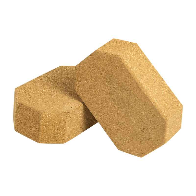 Natural Cork Octagon Yoga Blocks Brick Exercise 2 pcs Set Eco Non-Slip [ONLINE ONLY]