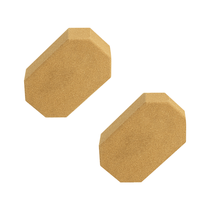 Natural Cork Octagon Yoga Blocks Brick Exercise 2 pcs Set Eco Non-Slip [ONLINE ONLY]