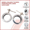 Barbell Collars 2" Olympic Stainless Steel Locks Clips Clamp [ONLINE ONLY]