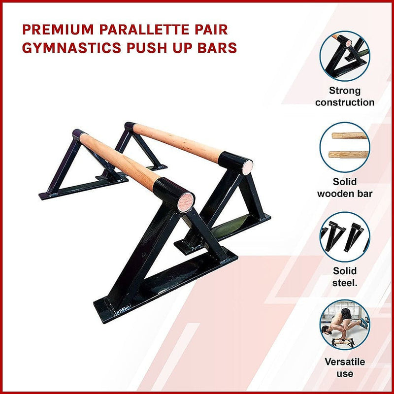 Premium Parallette Pair Gymnastics Push Up Bars -  Online Only - FREE Delivery!