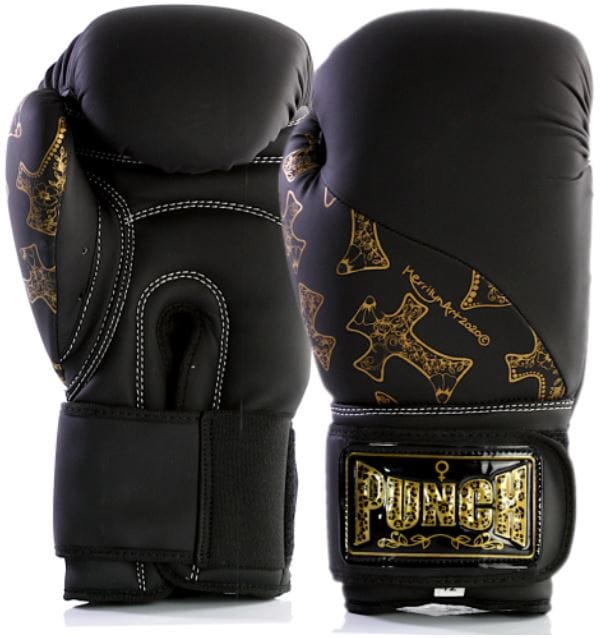 Punch Womens Boxing Gloves - Skull Art or Gold Cross Art