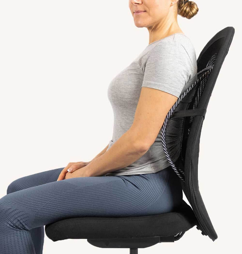 Swedish Posture Back Rest Ergonomic Lumbar Support, Black